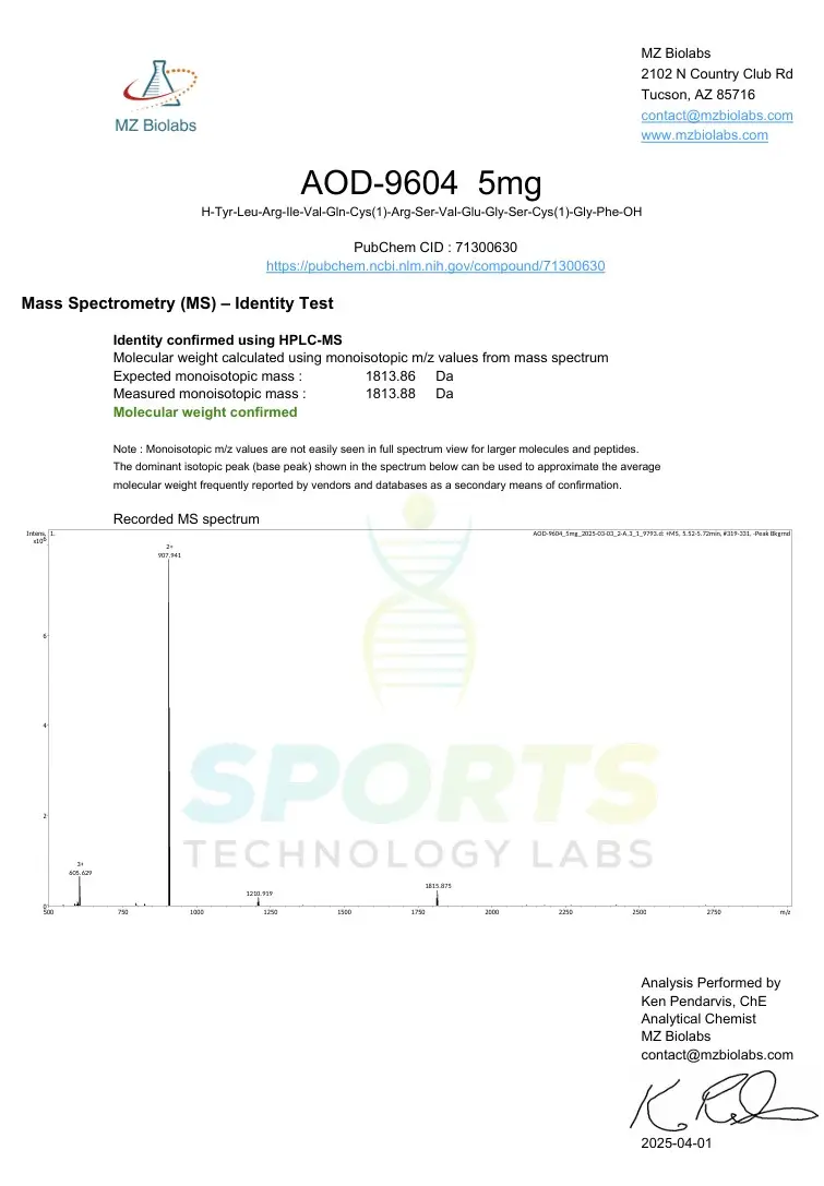 AOD-9604 Peptide For Research – Fat Metabolism And Lipolysis Studies