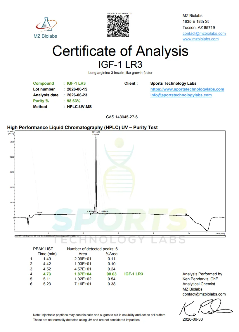 does labcorp steroid panel test for igf-1 or igf-1 lr3 Peptide | Janoshik COA Everyone knows the names BPC-157